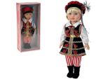 Bambola Bambino In Costume Popolare 38Cm Suono Polacco