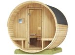 Fasssauna WEKA 198, beige (natur), Saunaofen, externe Steuerung, 9 kW, Saunen