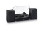 LENCO Plattenspieler LS-101BK Plattenspieler mit Bluetooth und separaten Lautsprechern, schwarz, B:17cm H:45cm T:54cm, Plattenspieler