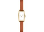 Quarzuhr SKAGEN HAGEN MICRO, braun (cognacfarben, weiß), Armbanduhren, Damen, Damenuhr, Armbanduhr, analog, Lederarmband