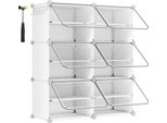 Scarpiera Organizzatore Di Scaffali 6 Scomparti Bianco