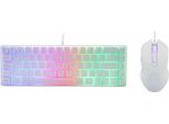 G-Lab - Combo Hydrogen - Tastiera Da Gioco, 60% Cablata, Retroilluminazione Rgb, Azerty, Dimensioni Compatte + Mouse Da Gioco Rgb, 6 Tasti, 6200 Dpi - PC/PS4/PS5 - Bianco