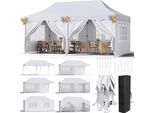 Tenda A Padiglione Pop-Up, Impermeabile, Protezione Uv, Robusta Struttura In Alluminio, Bianca