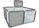 Area Giochi Per Bambini, Design Spazioso, Robusta Struttura In Metallo, Grigio S