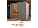 Sauna WEKA Valida 4, beige (natur), ohne Ofen, (ohne Ofen), Saunen, ohne Ofen