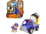 PAW PATROL Spielfahrzeug Rubble & Crew - Zementmischer-Baufahrzeug mit Mix-Figur