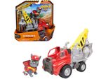 PAW PATROL Spielfahrzeug Rubble & Crew - Kran-Baufahrzeug mit Charger-Figur