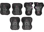 Nils Extreme Pads Set - Set 3In1 Ginocchiere Gomitiere Polsiere Per Bambini Adulti - Nero E Rosa - L - H320