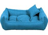 Letto Rettangolare Per Cani Sawana, Blu - 90 Cm X 75 Cm