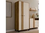 Highboard Forte "Killarney", Beige (Mauvella Eiche, Sand), B:88,1Cm H:195,8Cm T:52,7Cm, Dekorfolie, Holzwerkstoff, Mdf, Metall, Sideboards, Highboard, Schrank, Stauraum, Soft Close, Kleiderstange