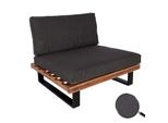 Lounge-Sessel MCW-H54, Garten-Sessel, Spun Poly Akazie Holz Mvg-Zertifiziert Aluminium ~ Braun, Polster Dunkelgrau