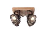 Brilliant Lampe Carmen Wood Spotplatte 4Flg Burned Steel/Holz 4X PAR51, GU10, 5W, Geeignet FüR Reflektorlampen (Nicht Enthalten) KöPfe Schwenkbar