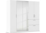 DrehtüRenschrank Rauch "Kleiderschrank Schrank Garderobe Schlafzimmerschrank Padua", Weiß (Alpinweiß), B:226Cm H:210Cm T:54Cm, Holzwerkstoff, SchräNke, DrehtüRenschrank, Voll Aufgelegte SpiegeltüRen, Zwei GroßE Schubladen Made In Germany