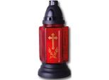 Hscandle Candela Da Tomba In Vetro 24Cm (Buena Red) Incl. Candela Circa 40H Di Autonomia