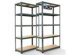 Set Di 2 Scaffali Per Carichi Pesanti Arebos 180X90X40 Cm | 875 Kg, 5 Pannelli In Mdf