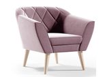 Poltrona In Velluto Gutto, Poltrona Reclinabile Karo Rosa, Poltrona Tv In Stile Scandinavo, Poltrona Imbottita Su Gambe Alte In Legno, Gambe Alte, Mo