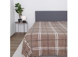 Coperta Coccolosa ( Marrone ) Xxl - 220X240Cm - Coperta In Pile Di Alta Qualità, Grande Coperta Morbida Con Motivo A Quadretti - Coccolosa E Morbida