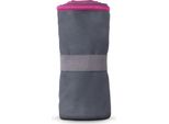 Asciugamano In Microfibra Per Sport, Sauna, Fitness - Asciugamano Da Viaggio - Compatto, Assorbente, Leggero E Ad Asciugatura Rapida (Grigio Con Profili Rosa / 50X100Cm) Con Elastico