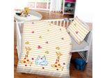 Biancheria Da Letto Per Bambini 2 Pezzi ( 100X135Cm / 40X60Cm ), 100% Cotone - Biancheria Da Letto Per Bambini Con Motivo Di Elefanti E Giraffe