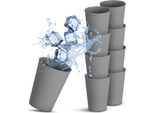 ( Confezione Da 8 ) Bicchieri Di Plastica Riutilizzabili - Senza Bpa - Lavabili In Lavastoviglie - ( 0,2L / Grigio ) Pp Infrangibile - Bicchieri Da Festa Riutilizzabili, Campeggio Compleanno