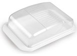 Burriera Decorativa - Trasparente Con Coperchio - Lavabile In Lavastoviglie - Burriera Per 250 G Di Burro - Bianco