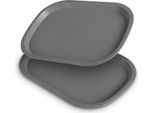 Confezione Da 4 Vassoi Da Portata In Plastica - Senza Bpa - Lavabili In Lavastoviglie - ( 37,7Cm X 27,7Cm / Verde ) Pp Resistente Alla Rottura - Piatto Da Portata Colazione