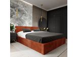 Muralo Letto Imbottito Per Camera Da Letto Letto Imbottito Con Rete Letto Con Testiera Imbottita Letto Matrimoniale 140X200 Letto Con Contenitore Colore Miele