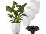 Set Di 3 Vasi Da Fiori Lamela | Mira | Eco | Bianco | 14,5 Cm