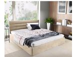 Gutto Letto Imbottito 120X200 Rete A Doghe In Metallo Velluto Beige Con Contenitore