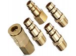 Elmax | Giunto Per Aria Compressa, 5 Pezzi, Tappo Di Accoppiamento Filettatura Maschio, Connettore Pneumatico, Attacco Rapido Per Aria Compressa