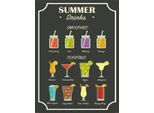 Vianmo Insegna In Legno 40X30 Cm Drinks Summer Smoothies Cocktails