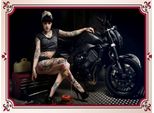 Vianmo Insegna In Legno 30X40 Cm Motorrad Biker Girl Pinup Frau Tattoo