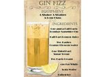 Vianmo Insegna In Legno 40X30 Cm Alkohol Gin Fizz Equipment Ingredients