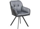 Riess-Ambiente Stuhl Mr. Lounger - Drehbar Anthrazit Grau Armlehne Retro Microfaser Rundum Bezug