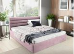 Gutto Letto Imbottito 90X200 Con Griglia A Doghe In Metallo Tessuto In Velluto Rosa Con Griglia E Contenitore