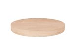 The Living Store Piano Del Tavolo Rotondo Ø50X4 Cm Rovere Massiccio Non Trattato