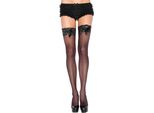 Leg Avenue - Collant Neri Con Dettaglio In Pizzo E Fiocco In Raso
