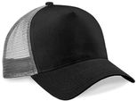 Trucker Retro Cap Beechfield Snapback Cap 5-Panel Vari Colori Colori (Nero/Grigio Chiaro)