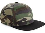 Berretto Da Baseball Retrò Beechfield Con Motivo Mimetico RW2610 (Taglia Unica) (Verde Mimetico/Nero)