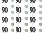 Decorazione Unica Da Appendere Per Feste Con Numero 90, Nero SG5451 (Taglia Unica) (Nero/Argento)