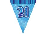 Striscione Unico Per Feste Con Il Numero 21 In Glitter, Blu SG12140 (Taglia Unica) (Blu)