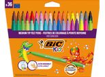 Bic 516820 Penne Bic Kids Con Punta In Fibra Kid Couleur Medium, Confezione Da 36 Pz