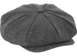 Berretto Con Visiera Beechfield Unisex Heritage Baker Boy BC4151 (L/Xl) (Antracite/Spina Di Pesce)