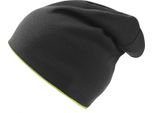 Atlantis Extreme Reversible Jersey Slouch Beanie Hat AB178 (Taglia Unica) (Nero/Verde Sicurezza)