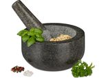 Relaxdays Mortaio In Granito Con Pestello 16 Cm