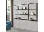 Scaffale A Muro 'Jelsa' 160X18X110Cm Con 9 Ripiani Nero