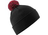 Beechfield - Berretto Da Uomo/Donna Unisex BC4657 (Taglia Unica) (Nero/Rosso)