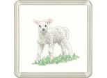 Set Per Punto Croce Heritage In Aida "Agnello (A)"", Schema Contato, CFLB1448-A, Formato Sottobicchiere 7,5X7,5Cm"