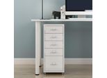 Piedistallo Mobile 'KöKar' Con 5 Cassetti In Acciaio 69 X 28 X 41 Cm Bianco Opaco