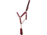 Hy - Set Cavezza E Guinzaglio Per Cavallo, Glitter BZ4699 (Pony) (Rosso Borgogna)